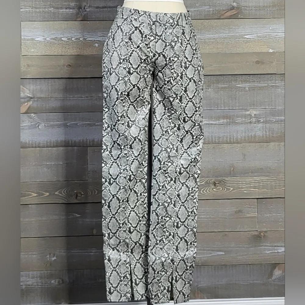 NWT Zara Faux Leather Snake Printed Skinny Front Ankle Slit Pants